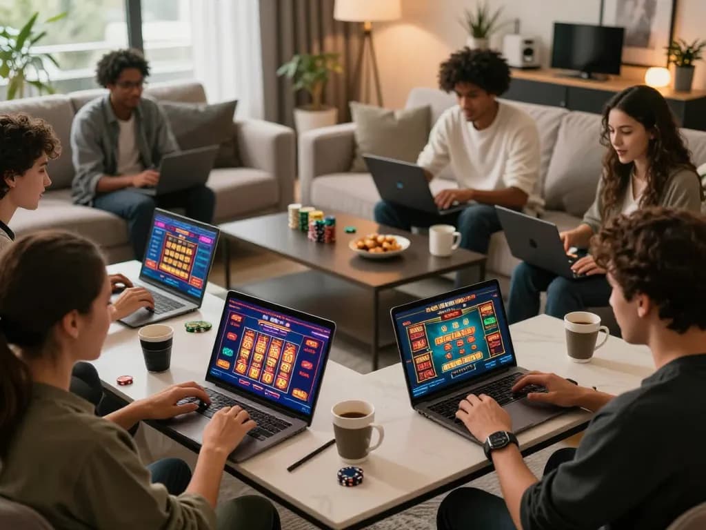 Players enjoying engaging games on SC88, showcasing exciting online casino experiences in a cozy living room.