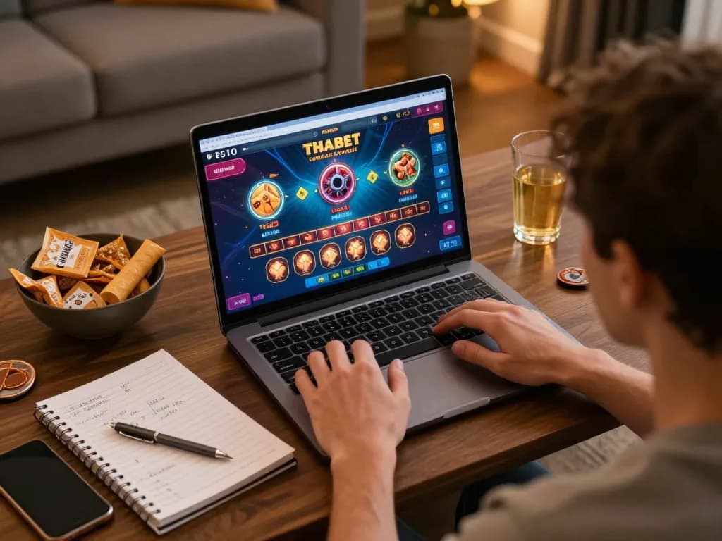 Play online casino at thabet with engaging gameplay and strategic betting in a cozy home environment