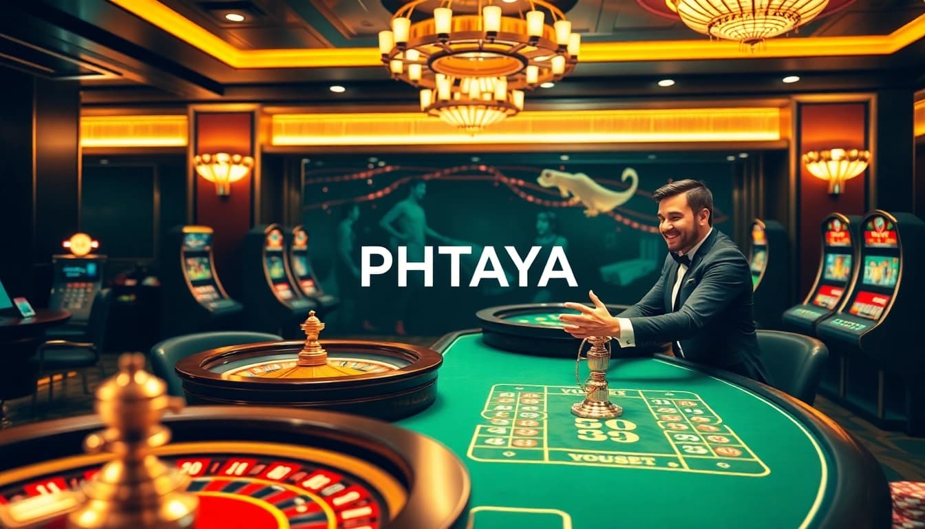 PHTAYA branding showcased with players engaging in thrilling online casino games.