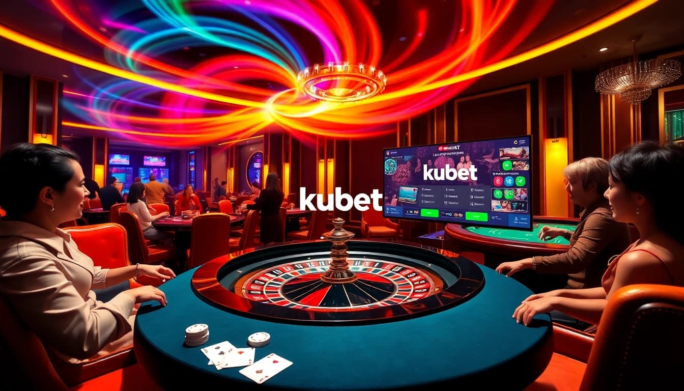 Kubet casino players enjoying an exciting roulette game at a luxury table.
