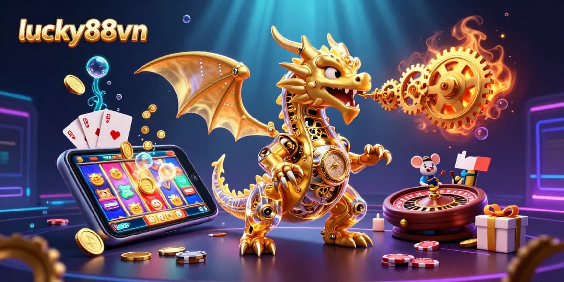 Spin vibrant slots and win on lucky88vn with a golden dragon and dynamic casino action.