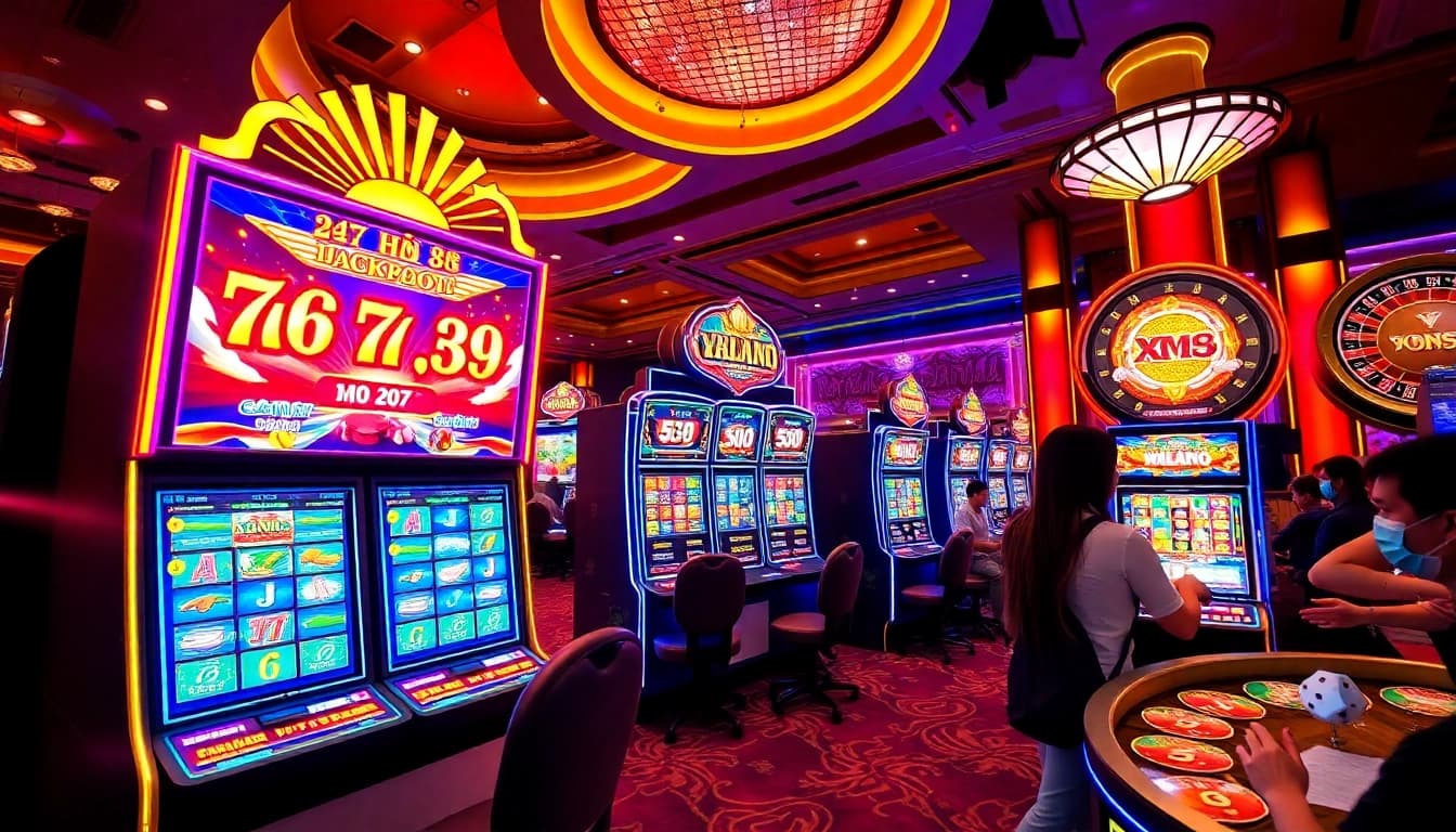 Spin to win at nổ hũ xn88 with exciting jackpots and vibrant slot machine graphics.