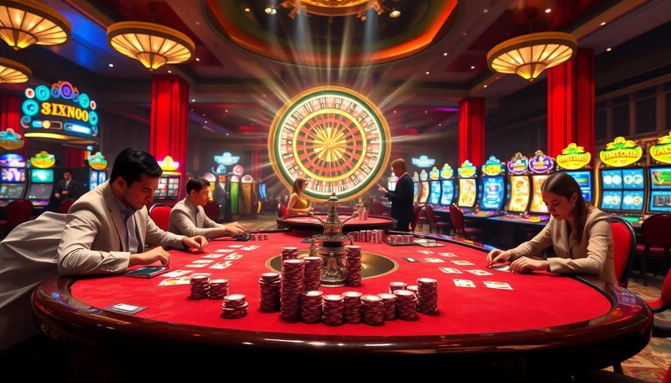 Engage with thrilling card games and dynamic slot machines at vin88ac.com, showcasing casino excitement.