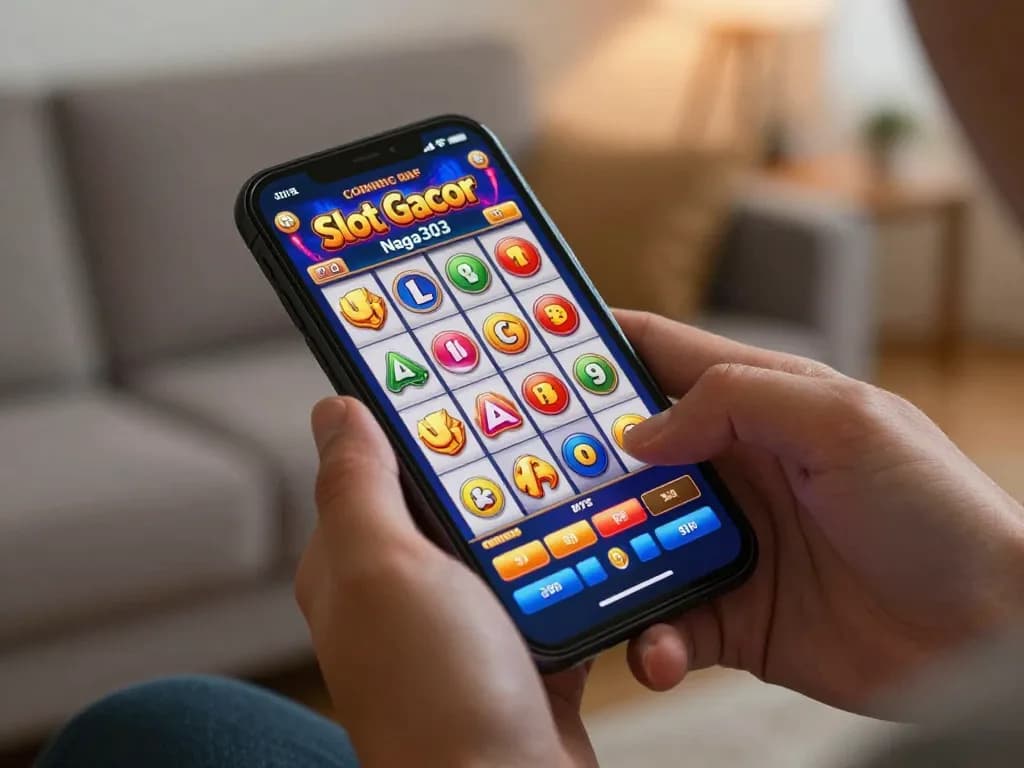 Engaging gameplay on Slot Gacor Naga303 mobile interface showcasing vibrant slot reels.