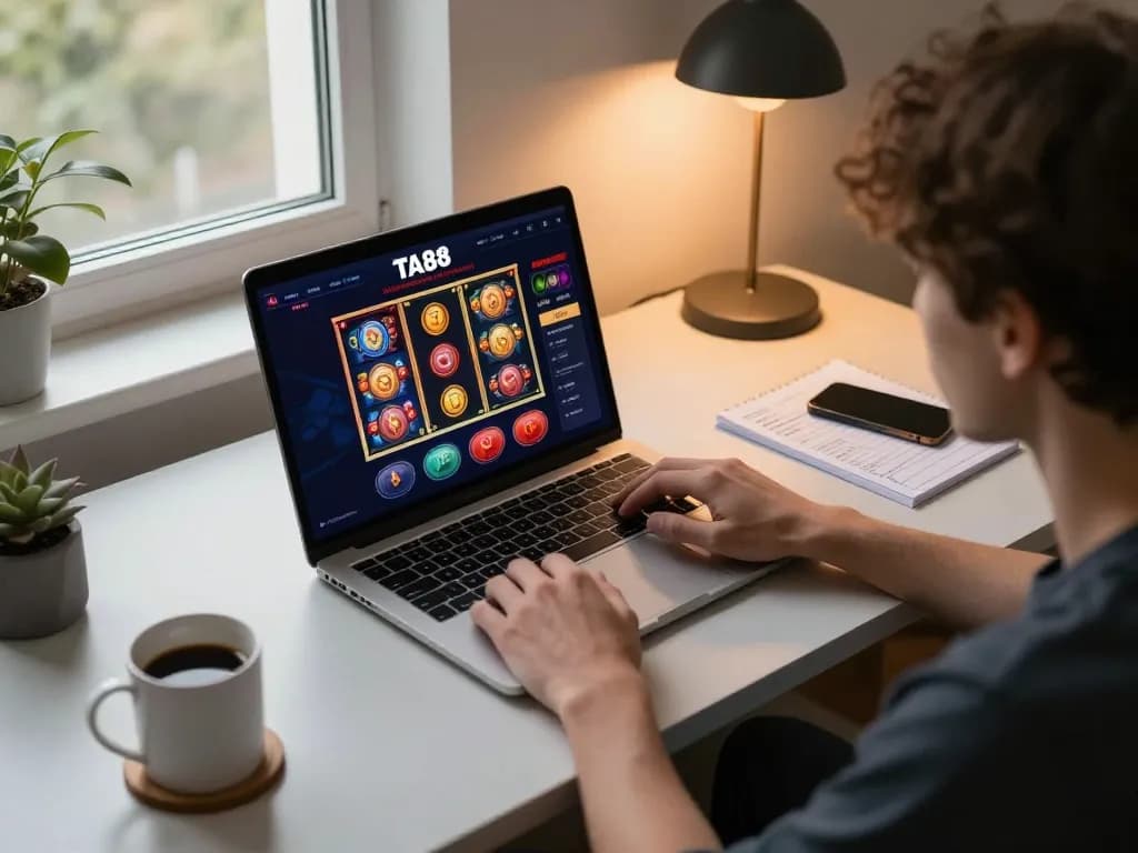 Engaged player using TA88 for an immersive online gaming experience at home