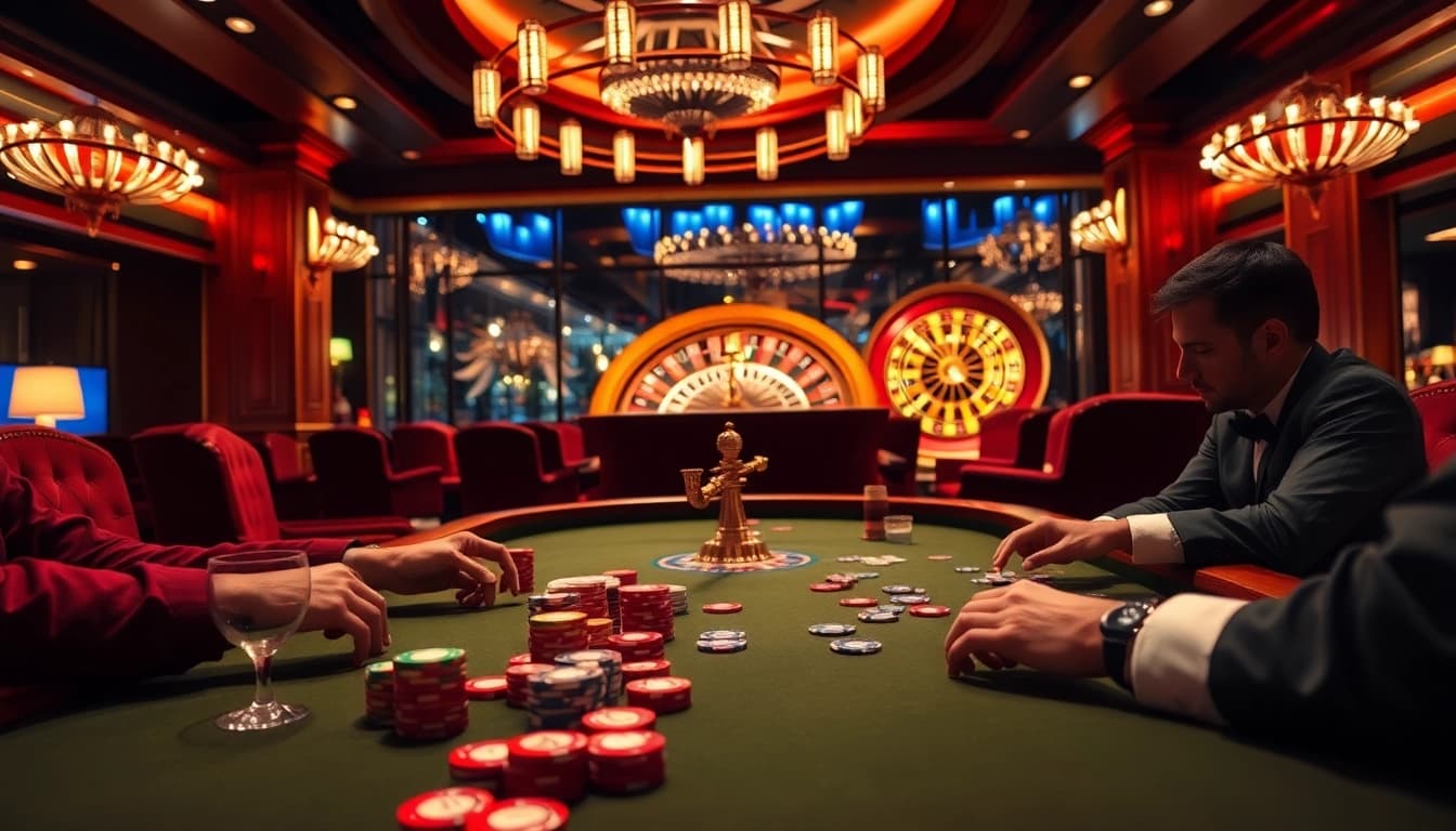 Engage in thrilling gameplay at the upscale poker table, showcasing strategies from https://nk88s.com/bi-kip-nk88/ for winning.