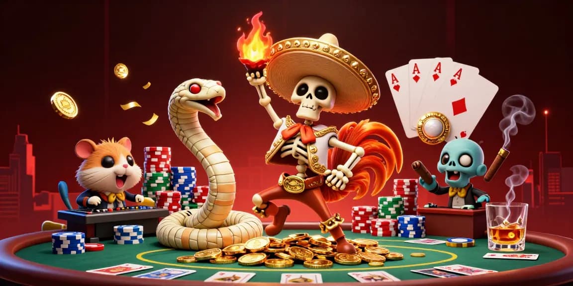 Engage in winning plays with 8xx1 at this vibrant casino-themed illustration filled with poker elements.