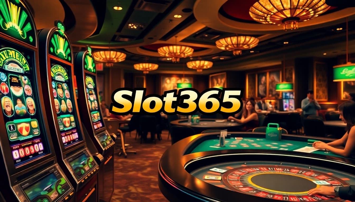 Playing exciting slots and table games at Slot365's luxurious casino setup