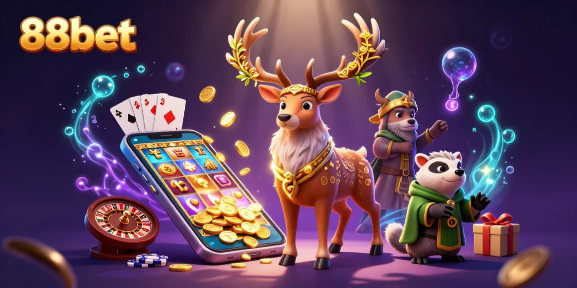 Experience thrilling gameplay with 88bet's vibrant 3D casino action and lively characters.