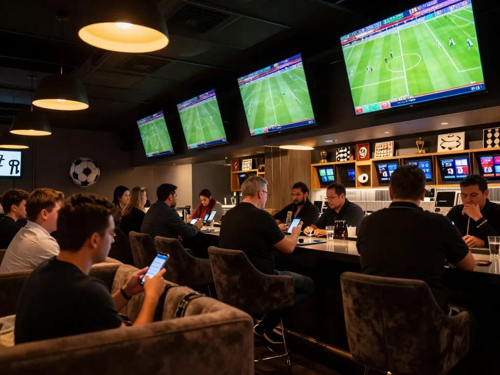 Soi kèo nhà cái in action as sports bettors engage in live wagering with excitement and focus