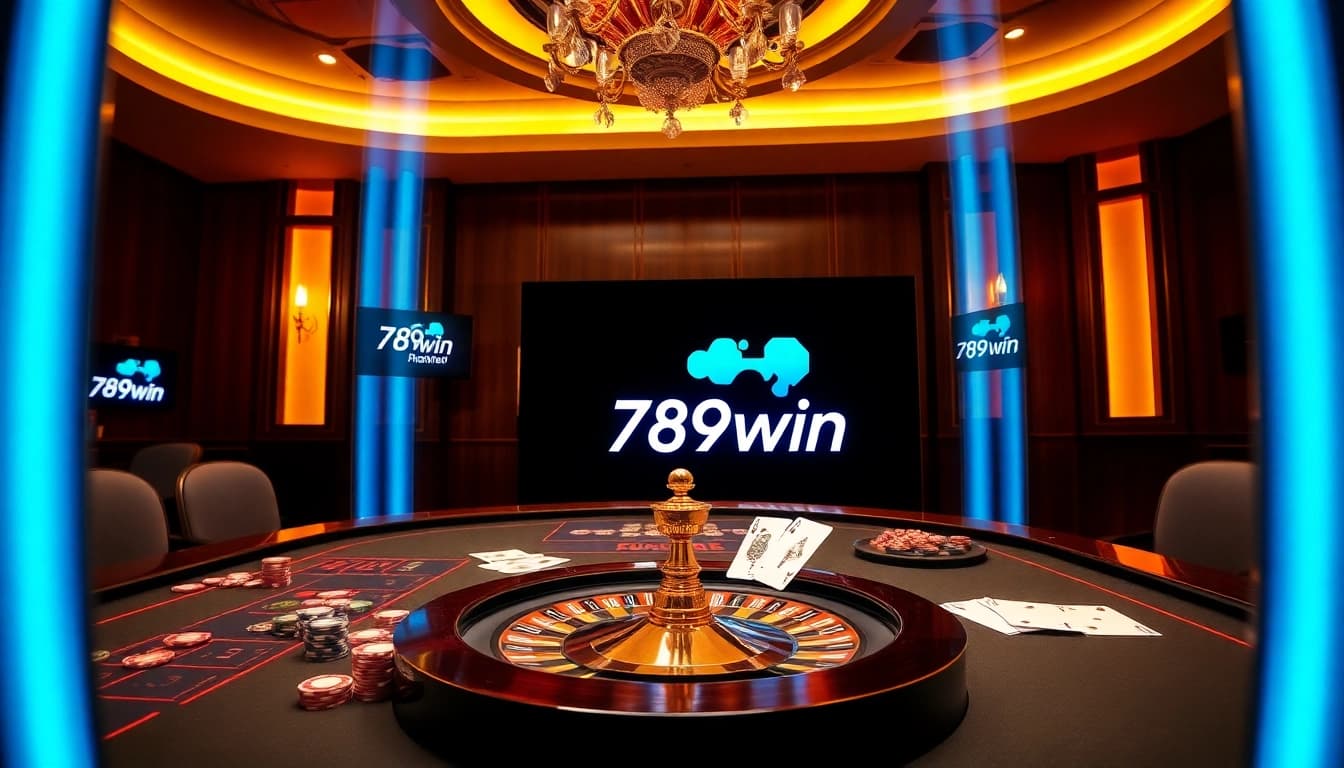 Experience the excitement of 789win đăng nhập with vibrant casino visuals showcasing gambling action.