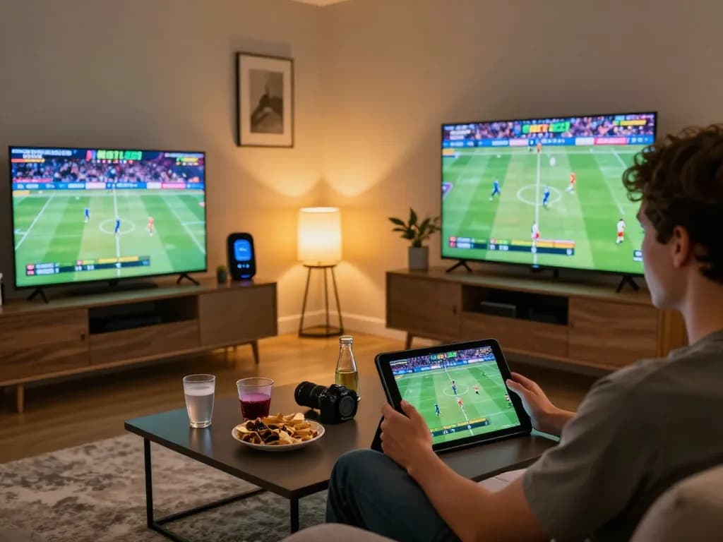 Engaged user placing strategic bets on sky88 in a modern home setting