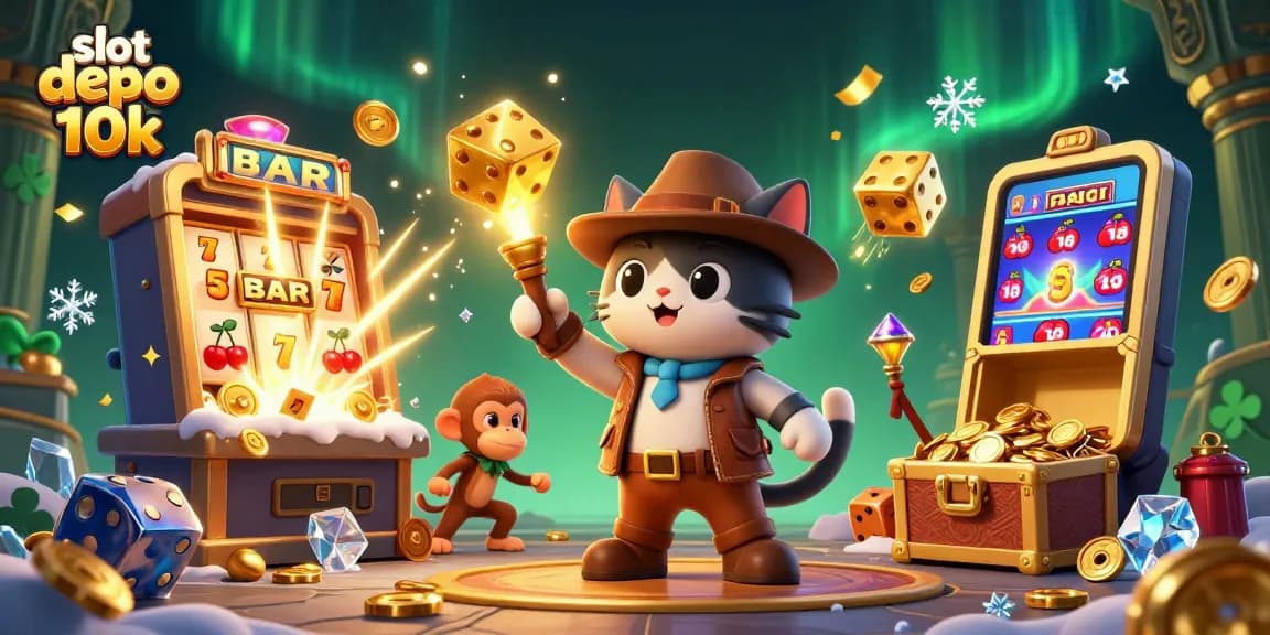 Experience thrilling slot depo 10k adventures with a dynamic cat archaeologist and monkey, winning jackpots!