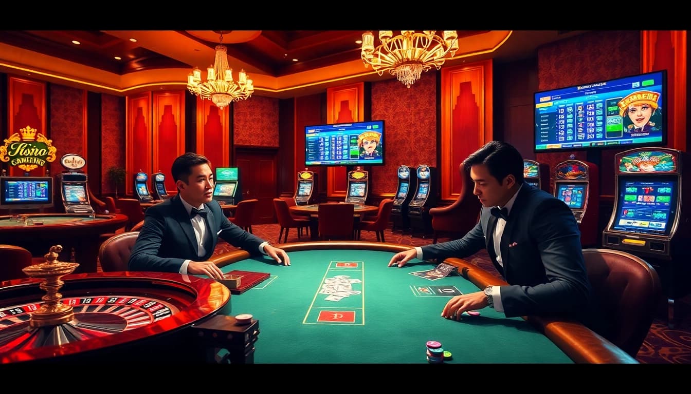 Experience high-stakes gaming at https://king88hz.vip/ with a luxurious poker table and vibrant casino atmosphere.