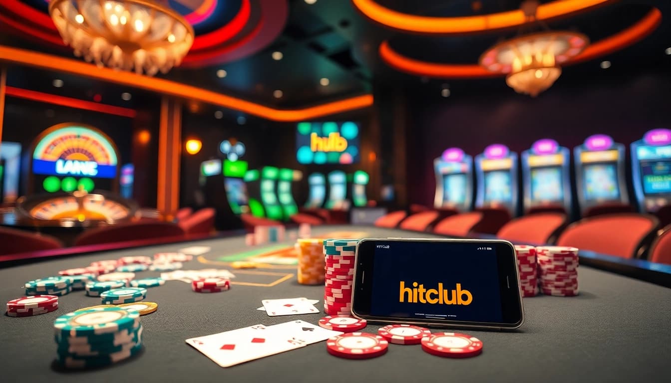 Win big with tải hitclub featuring high-stakes gaming table and vibrant casino atmosphere.