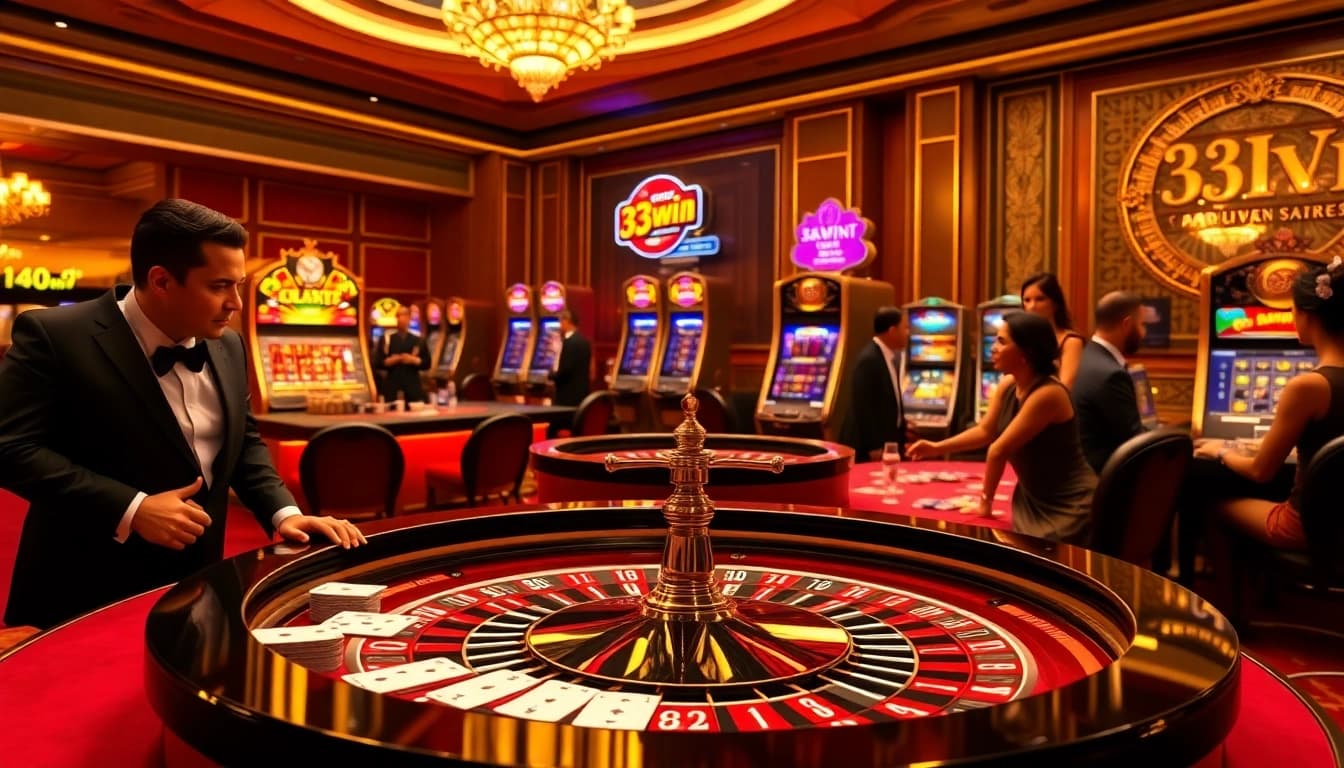 Experience the thrill of gambling at 33win with luxurious casino tables and dynamic gameplay action.