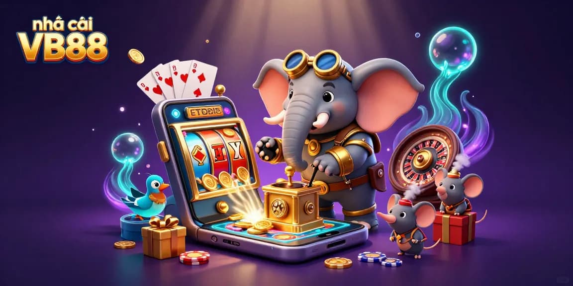 Engage in thrilling gaming action at nhà cái VB88 with vibrant slots and animated elements.