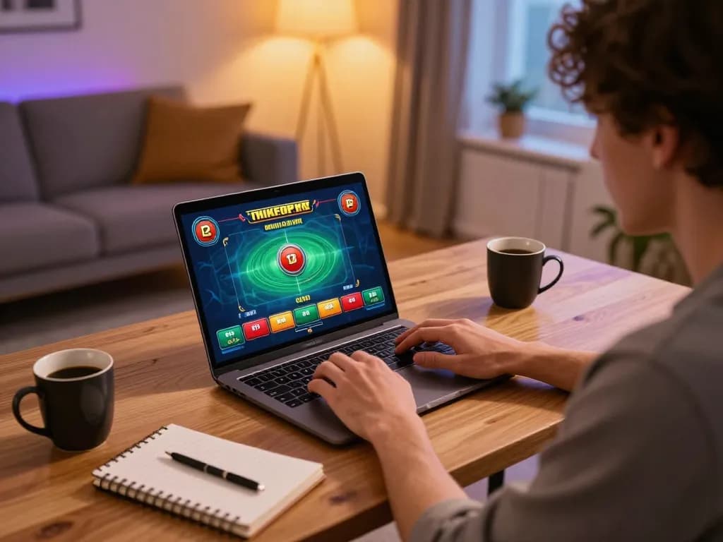 Engaging in online gameplay at 78win from a cozy home setup, highlighting strategy and bankroll management