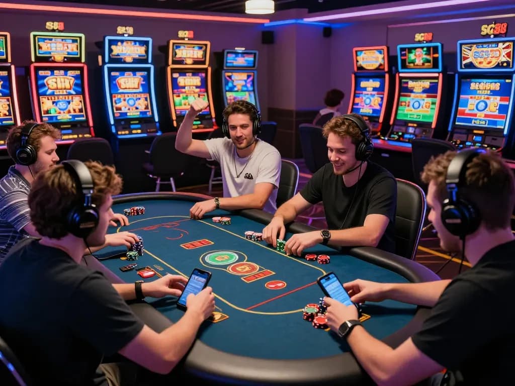 Engaging online gambling scene at SC88, showcasing players enjoying diverse games and a vibrant atmosphere.