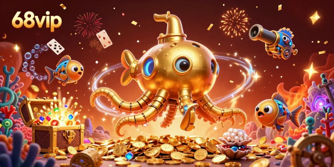 Join the excitement at 68vip as the golden kraken submarine dives into treasure-filled adventures!