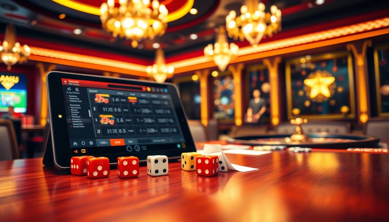Experience thrilling tai xiu online action with vibrant dice and a sleek digital interface.