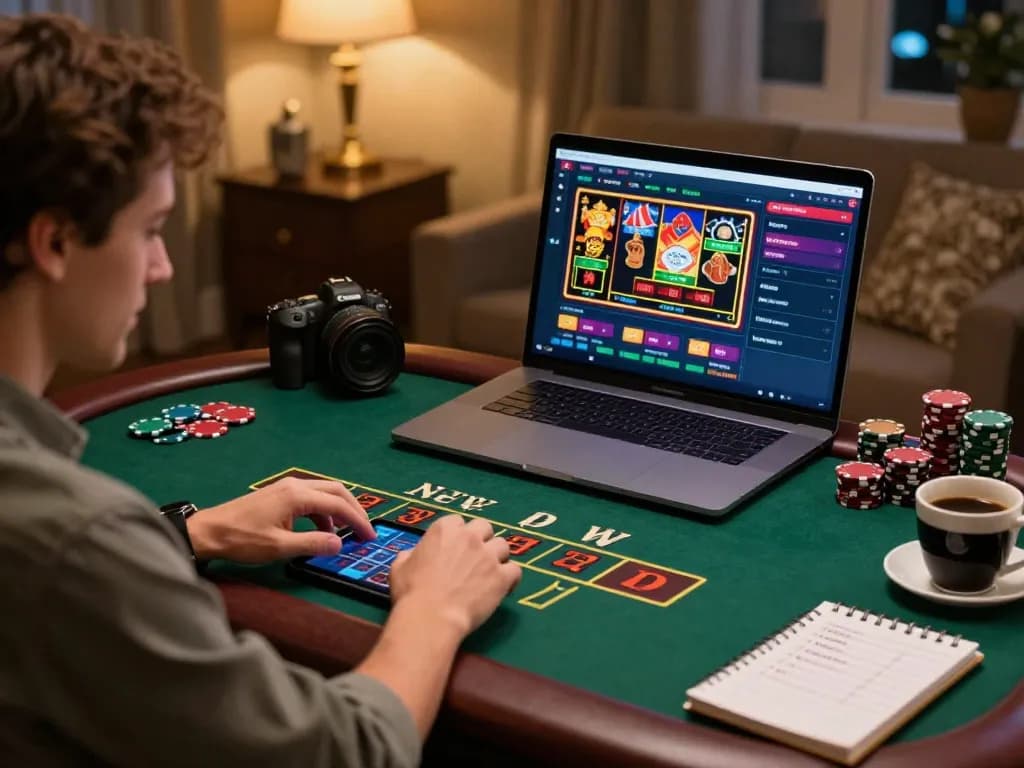 Engaging online gaming session with vua88, showcasing player placing a bet in cozy home setup