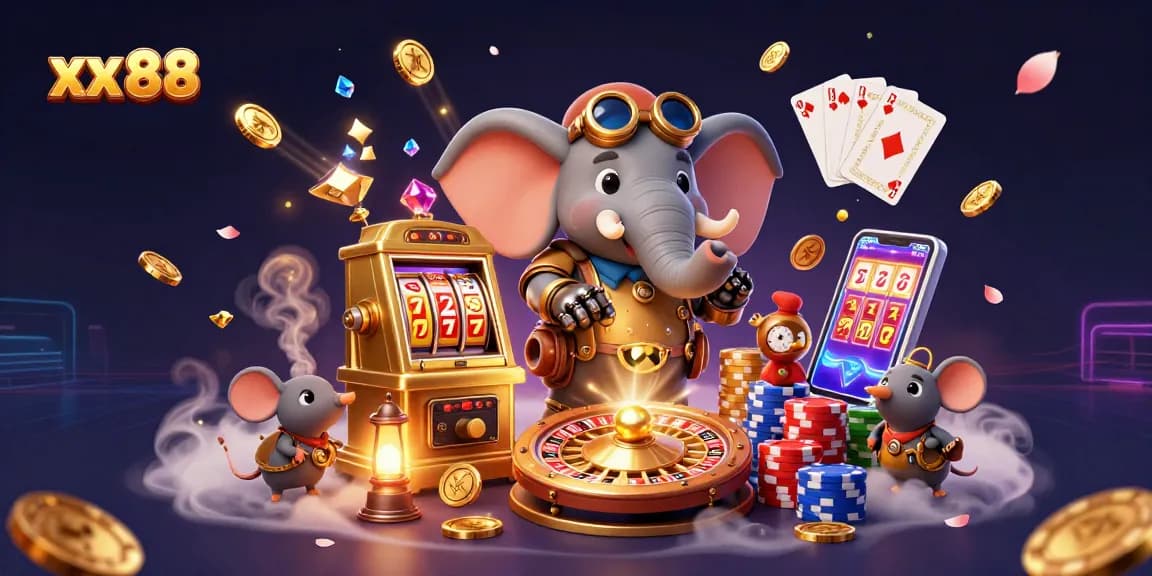 Experience the thrill of xx 88 gaming with a vibrant steampunk casino scene featuring dynamic characters and elements.