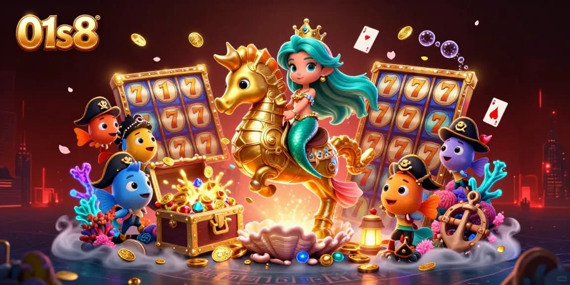 Experience the thrill of 01s8 slots as the mermaid princess discovers treasure!