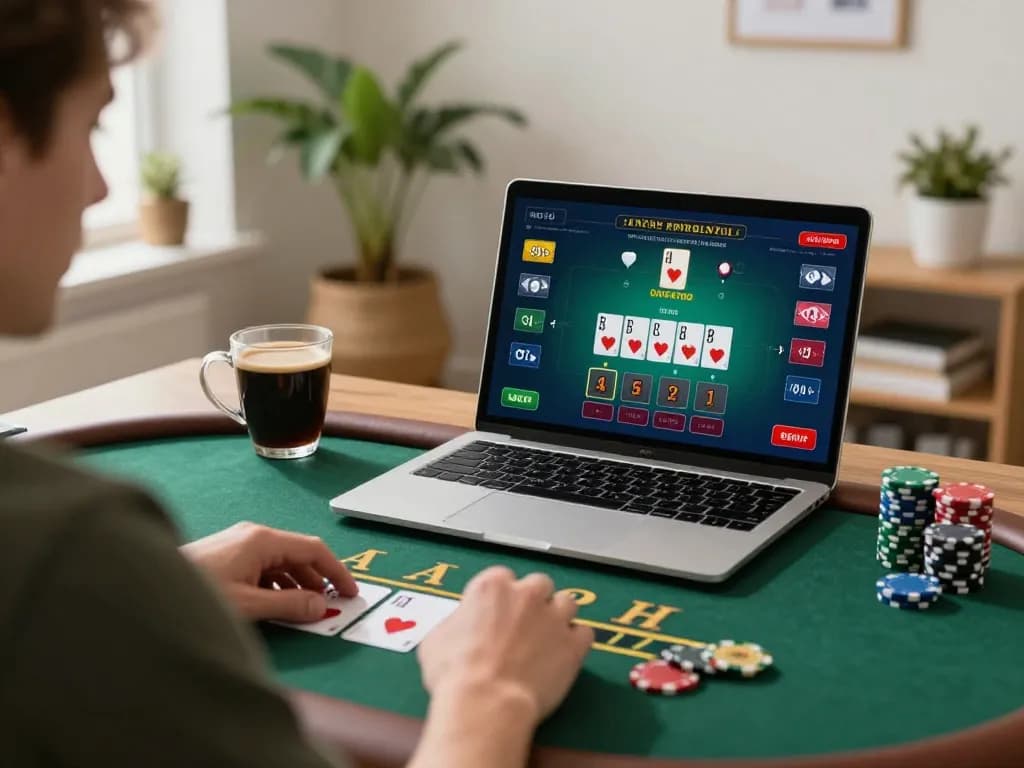DABET players engaging in strategic decision-making during an online blackjack session.