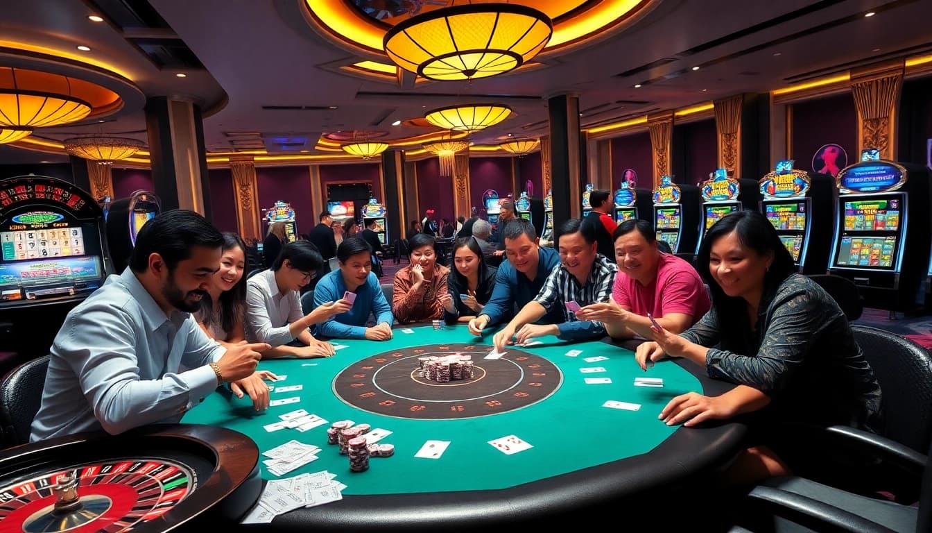 Experience the thrill of MM88 gambling with vibrant poker gameplay and luxurious casino ambiance.