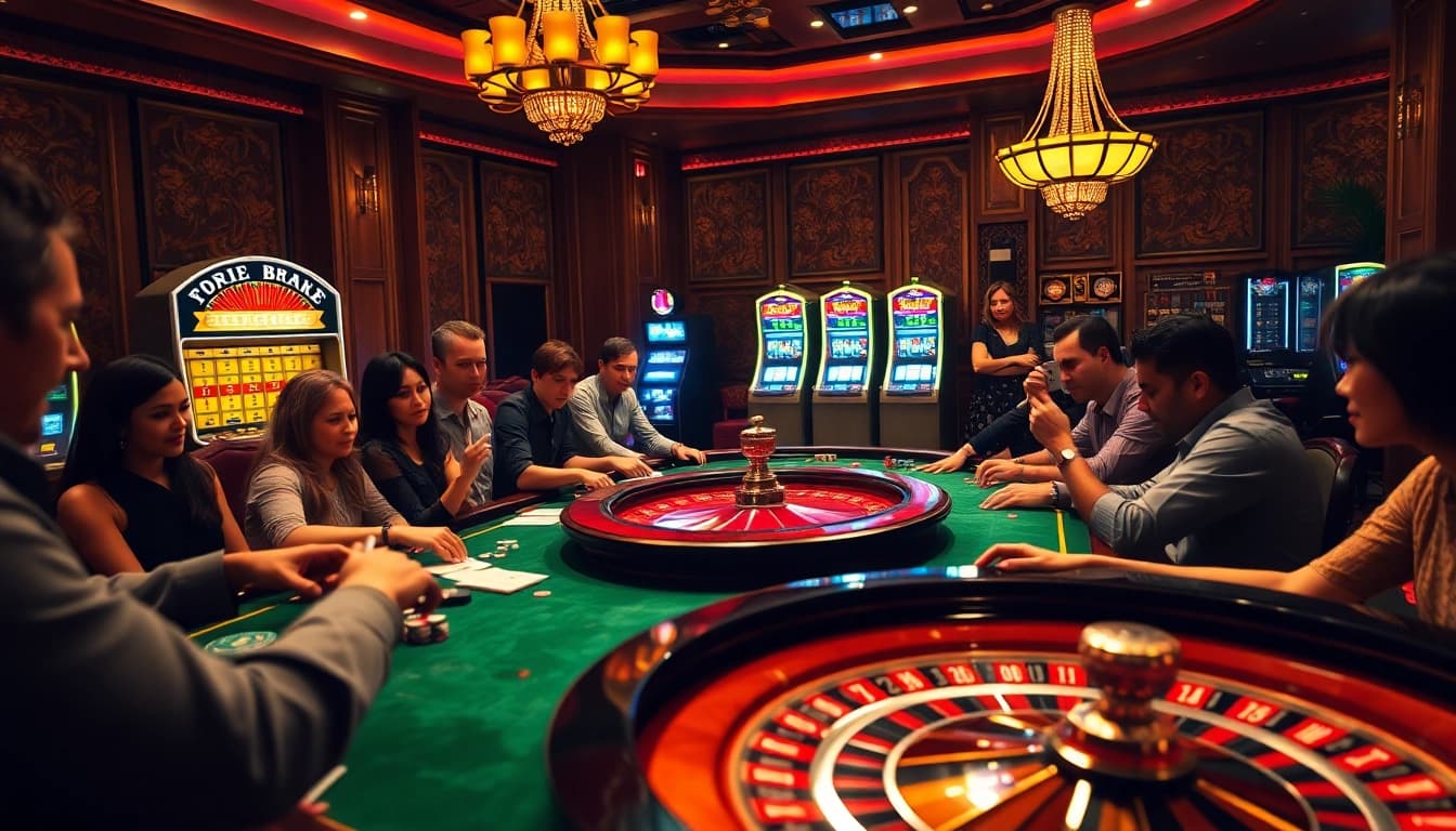 Nohu-inspired casino scene with players engaged in a thrilling poker game.