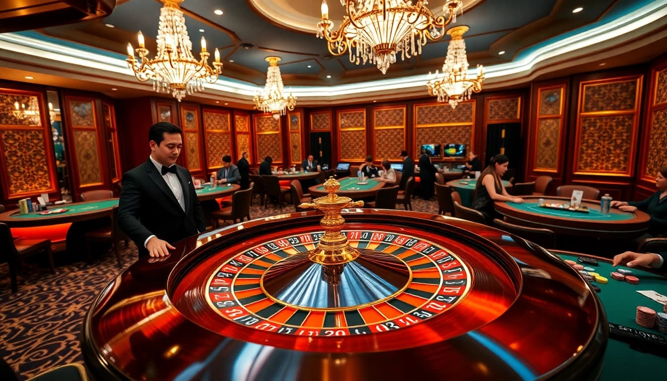 High-stakes gaming at Zx 88 casino scene featuring roulette wheel and engaged players.