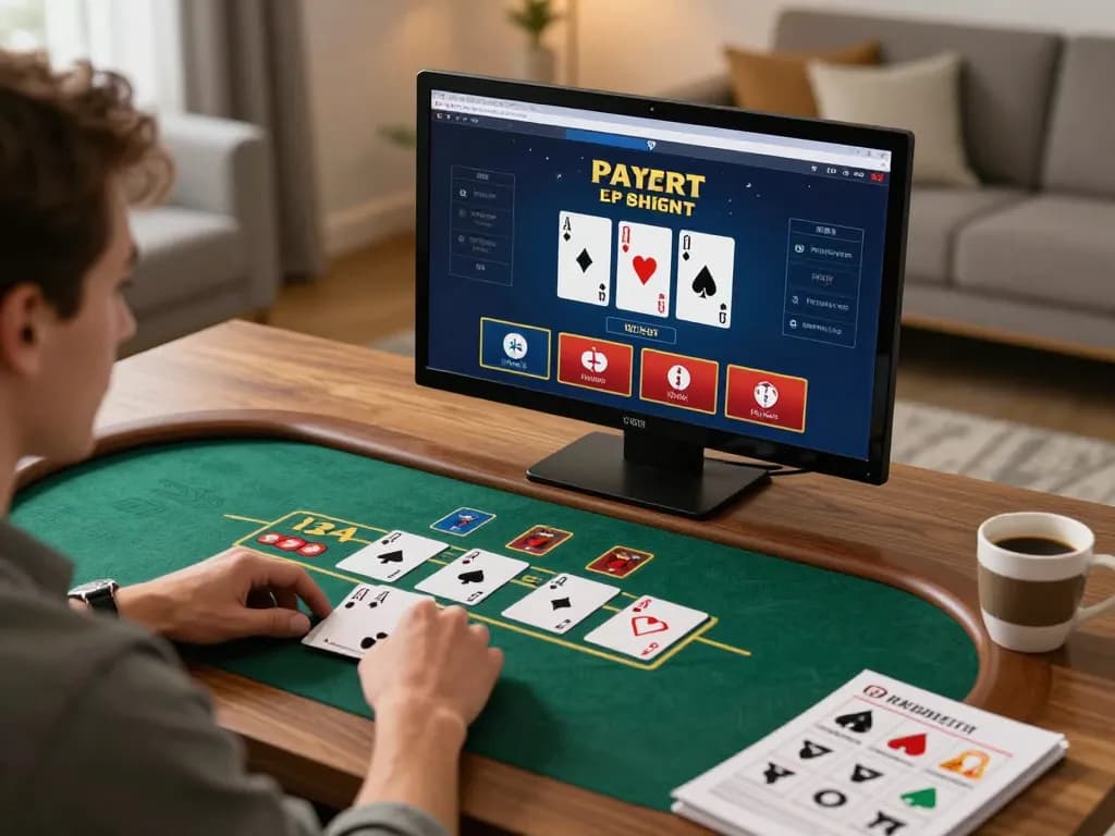 lu88 player enjoying live dealer blackjack with strategic notes at home