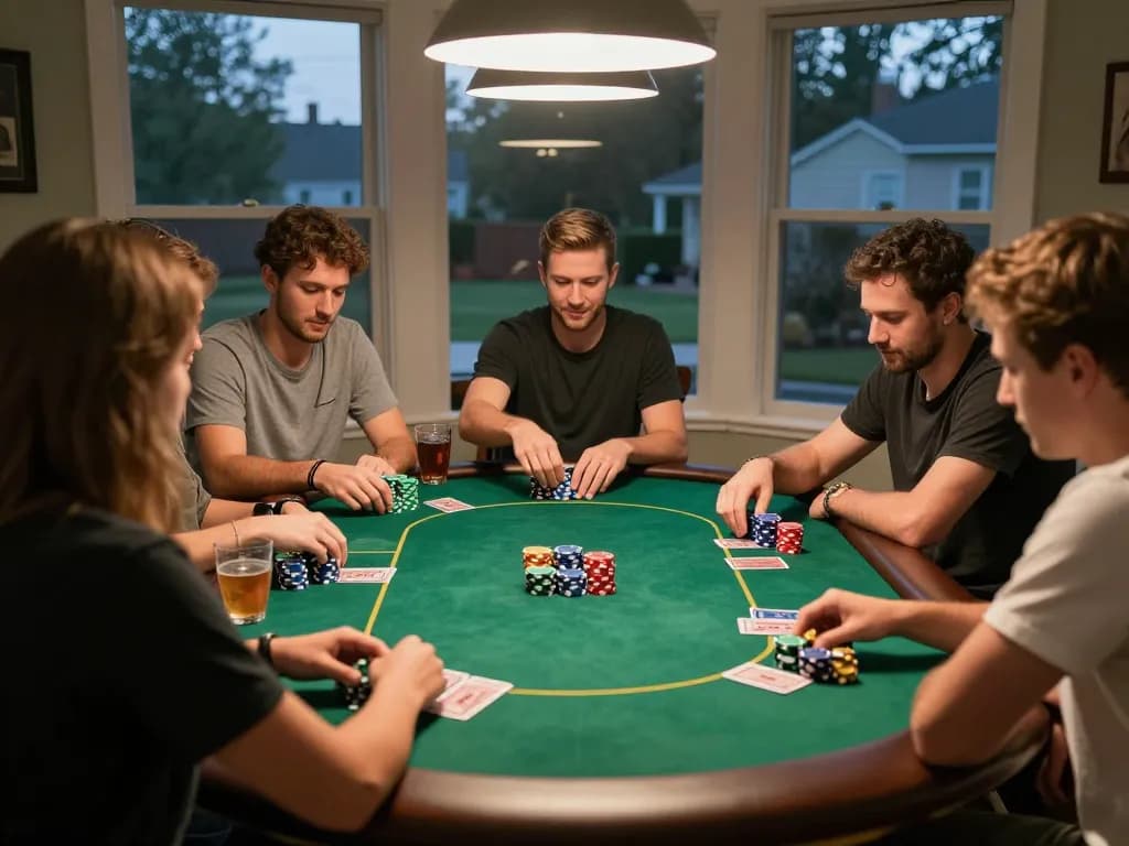 hitclub4 players enjoying a lively poker game night with colorful chips and engaging strategies