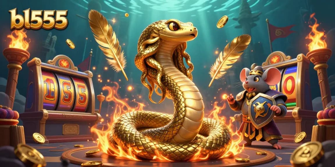 Engage with bl555's vibrant casino world featuring Medusa, a warrior mouse, and dynamic gaming elements.