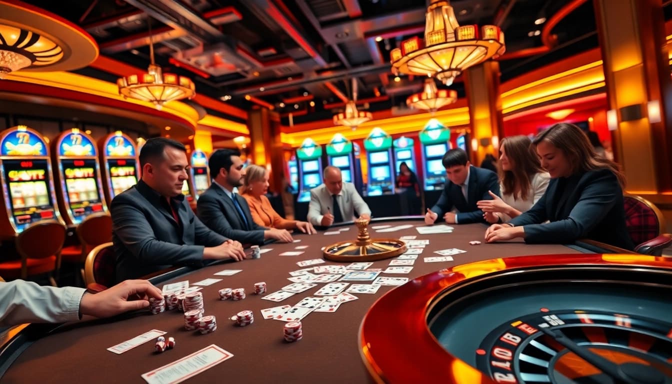 Immerse yourself in the vibrant casino scene at https://giaimagiacmo.online/ featuring an exciting poker game.