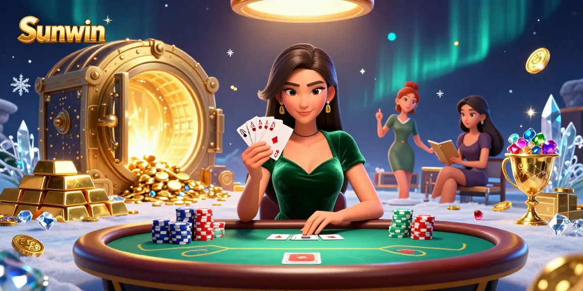 Experience thrilling multiplayer action at Sunwin's luxurious poker table scene.
