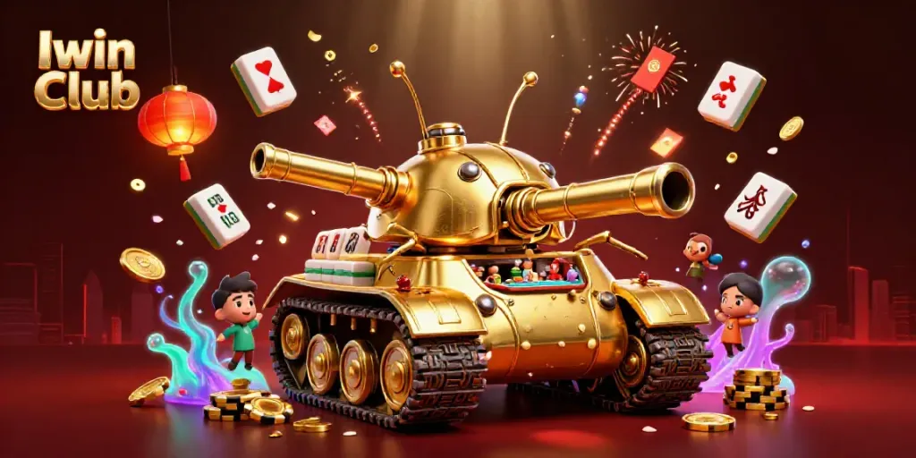 Experience excitement at Iwin Club in this vibrant, dynamic casino-themed illustration.