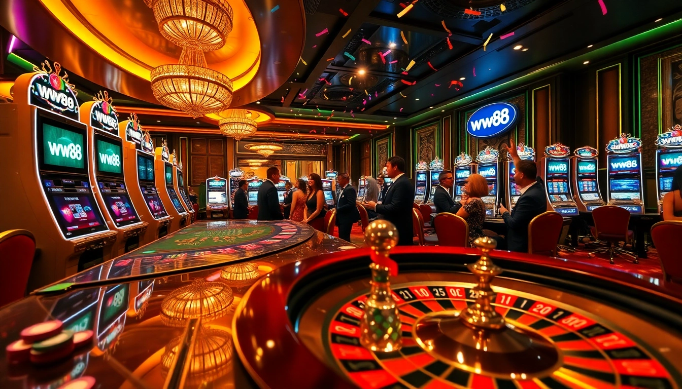 Experience the thrill of victory at ww88 with vibrant casino tables and lively players.