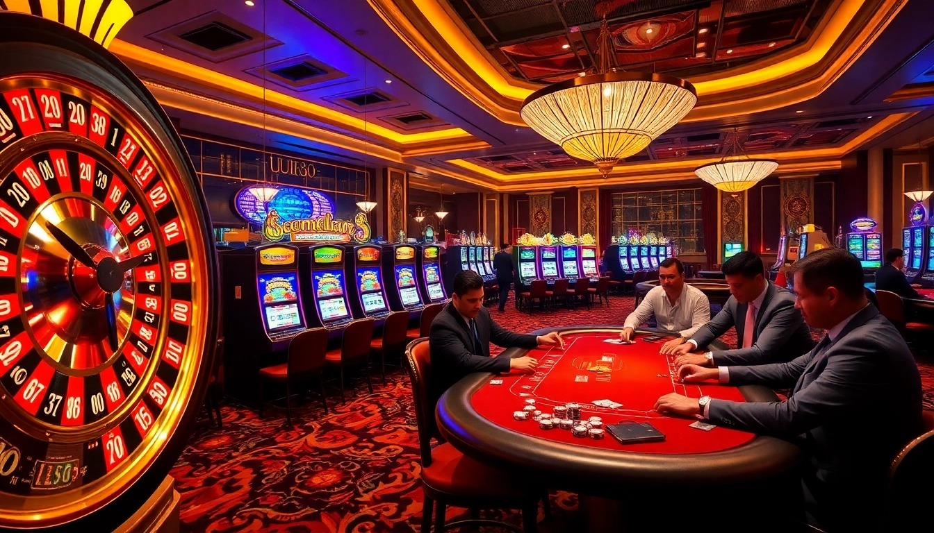 Engaging scene of gamblers enjoying a thrilling game at UU88 casino.