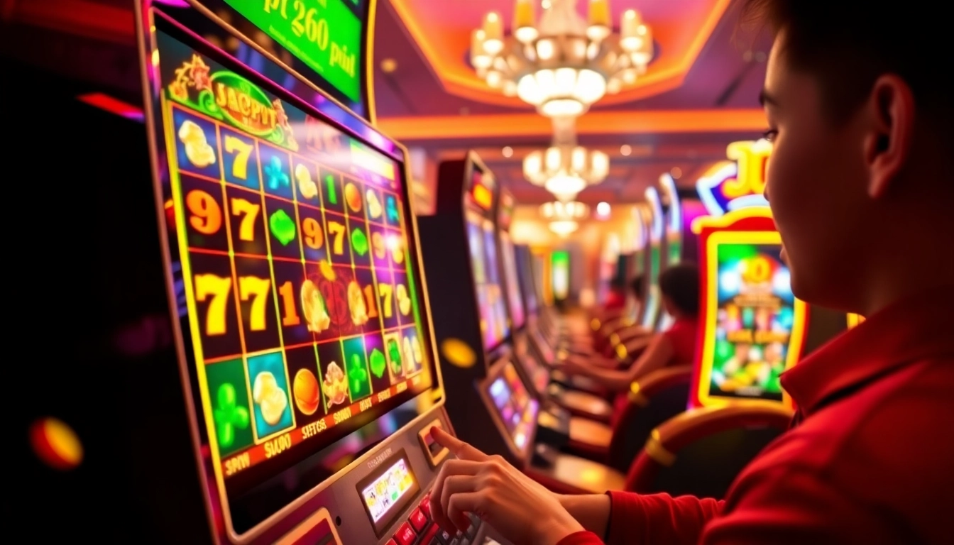 Nổ hũ 68win slot machine featuring vibrant graphics and shimmering jackpots