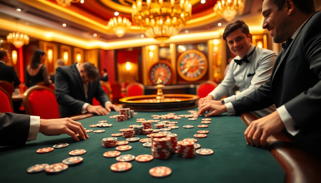Engaging poker game scene at P3 Com casino with vibrant chips and lively atmosphere.