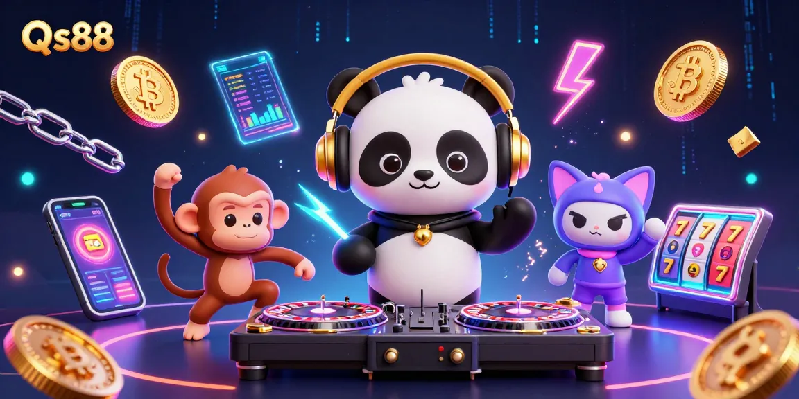 Experience thrilling gameplay at Qs88 with vibrant slots and animated characters in action.