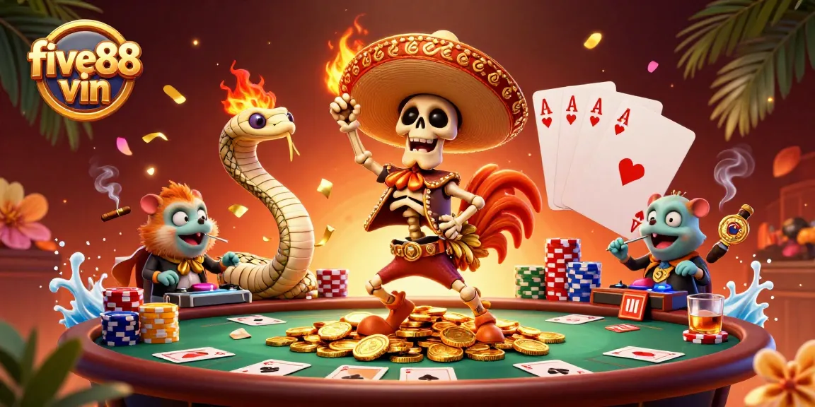 Experience thrilling wins at five88 vin with a vibrant casino scene featuring poker action and rich visual detail.