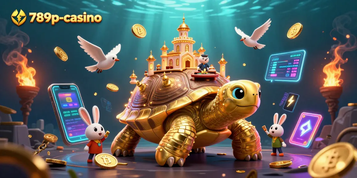 Experience exciting gaming at 789p-casino with a vibrant illustration featuring unique casino elements.